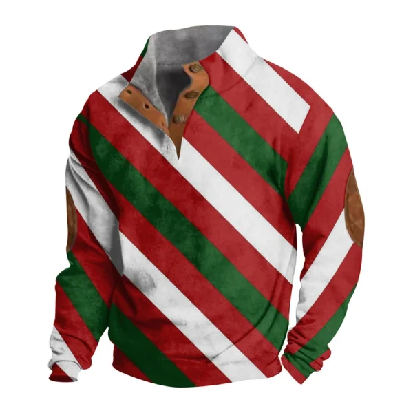 Men's Buttoned Sweatshirt With European And American Autumn/winter Printed Long - Image 8