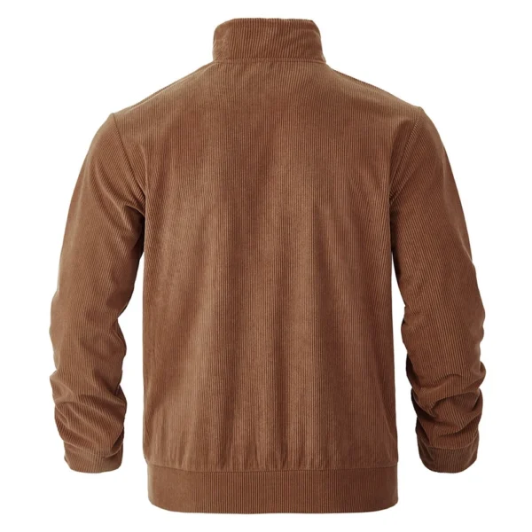 Men's Solid Color Corduroy Lapel Jacket Men's Retro Multi-Pocket Work Jacket - Image 9