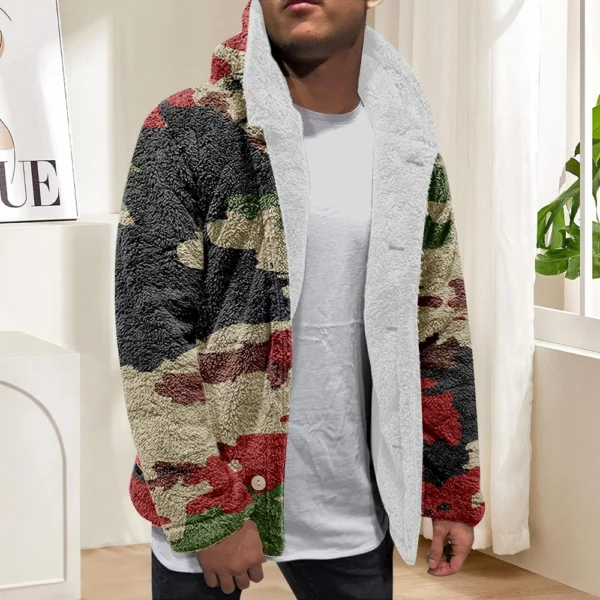 Men'S Winter Zipper Hooded Fleece Sweatshirt With Patch Pocket Casual Jacket - Image 31