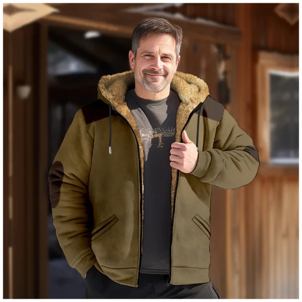Men's Winter Print Jacket Men's Casual Trend Zipper Hooded Jacket - Image 30