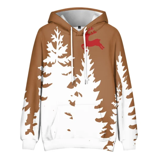 Men's Print Plush Warm Coat Fleece Sweater Casual Coat Pocket Sweater Winter - Image 12