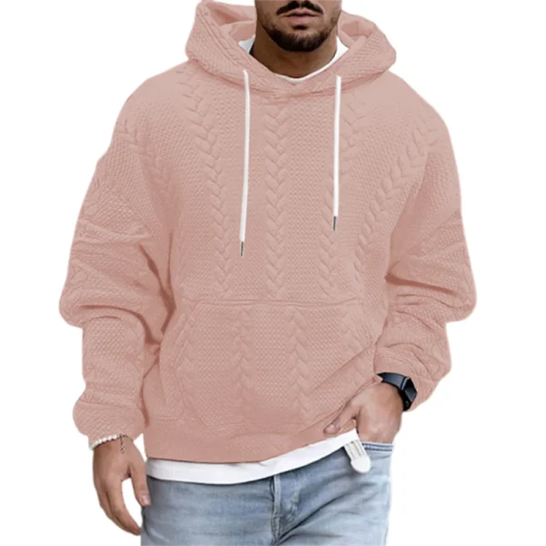 Men's Plus-size Casual Coat Hoodie Long Sleeve Knit Man - Image 20
