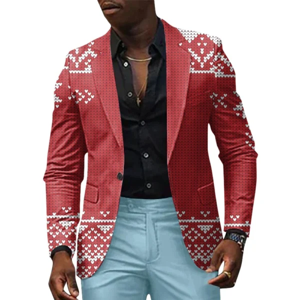 Unisex Winter Christmas Prints Suit Jackets Unisex Casual Fashion Button Jackets - Image 24