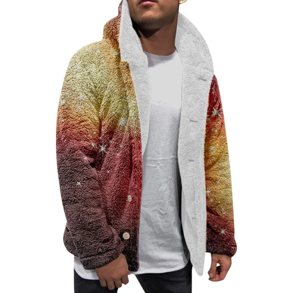 Men'S Winter Zipper Hooded Fleece Sweatshirt With Patch Pocket Casual Jacket - Image 6