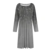 Women's Casual Fashion Round Neck Long Sleeve Print Midi Dress - Image 11