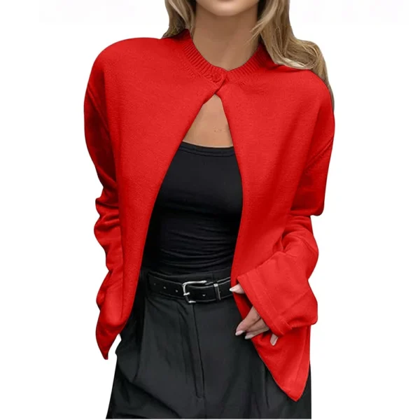 Women's Cardigan Sweaters Front Button V-Neck Lightweight Knit Cardigans - Image 2