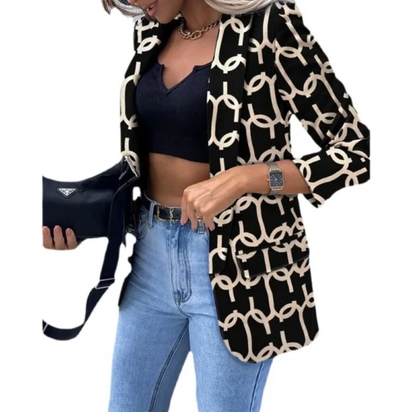 Printed one-piece long-sleeved blazer - Image 5
