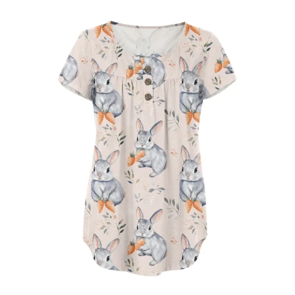 Women's Loose Round Neck Printed Fashion Short Sleeved Casual Daily T-Shirt - Image 12