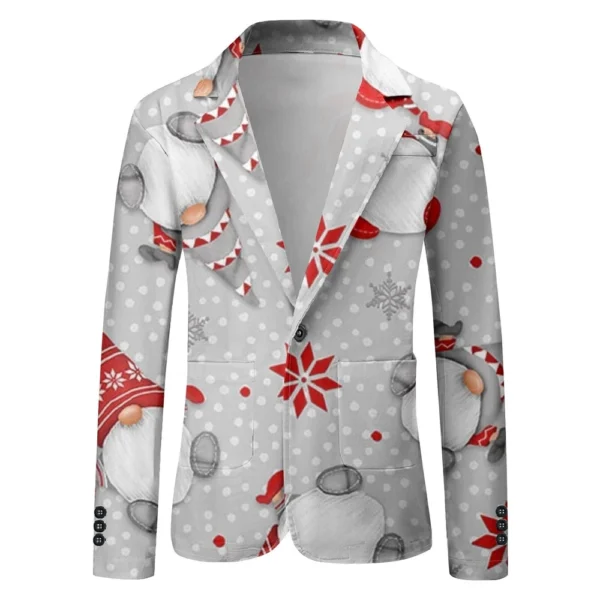 Unisex Winter Christmas Prints Suit Jackets Unisex Casual Fashion Button Jackets - Image 26