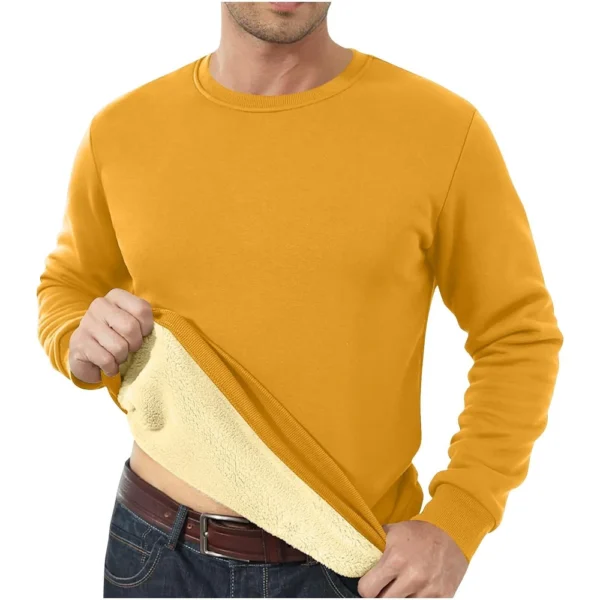 Men's Long Sleeve Fleece Casual Fuzzy Crewneck Pullover Warm Winter Sweatshirts - Image 36