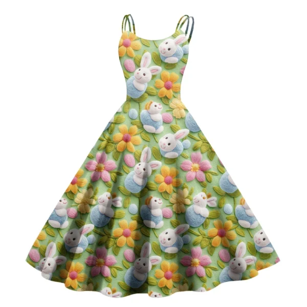 Women's Easter Printed Loose Fashion Dresses Casual Sundresses Summer Dress - Image 5