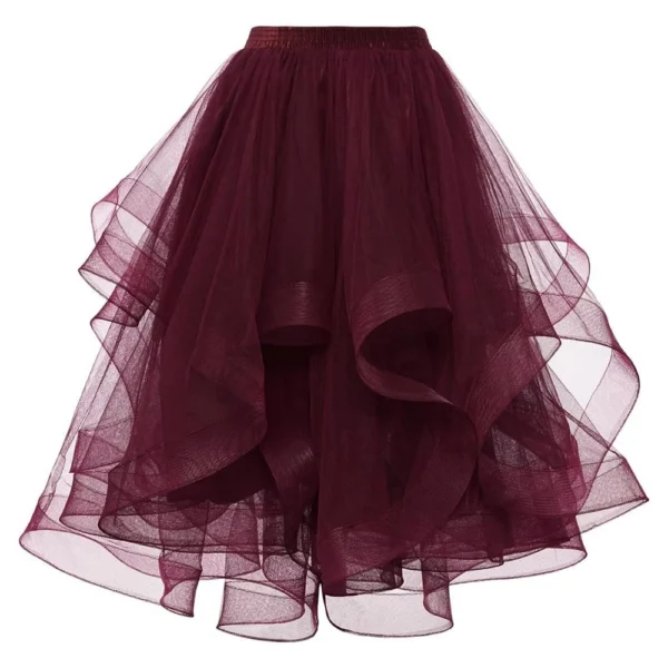 Women's Casual Solid Color Mesh Skirt Latin Dance Skirt Ballet Fish Tail Mid - Image 4