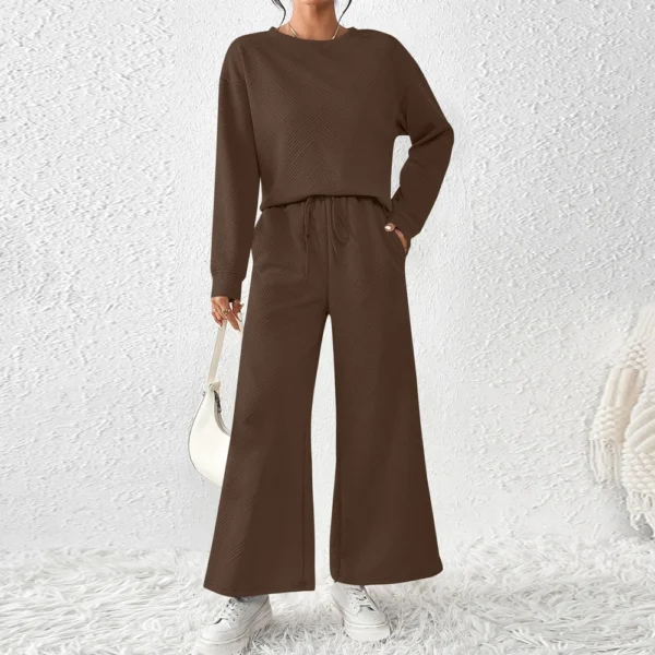 Women's Solid Color Temperament Casual Loose Textured Drawstring Elastic Waist - Image 19