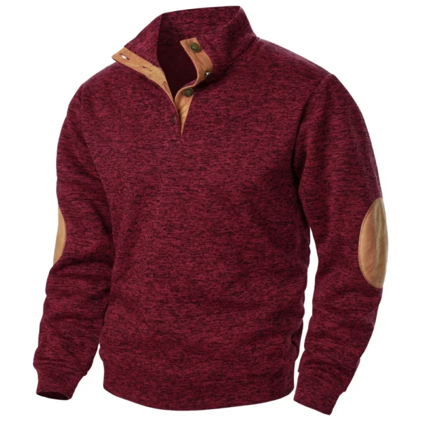 Men's Standing Collar Sweatshirt Is Outdoor Casual Sweaters Tops - Image 40