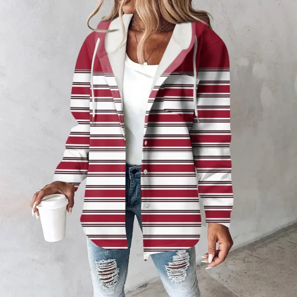 Women's Coat Casual And Fashionable Composite Thick And Warm Printed Hooded - Image 37