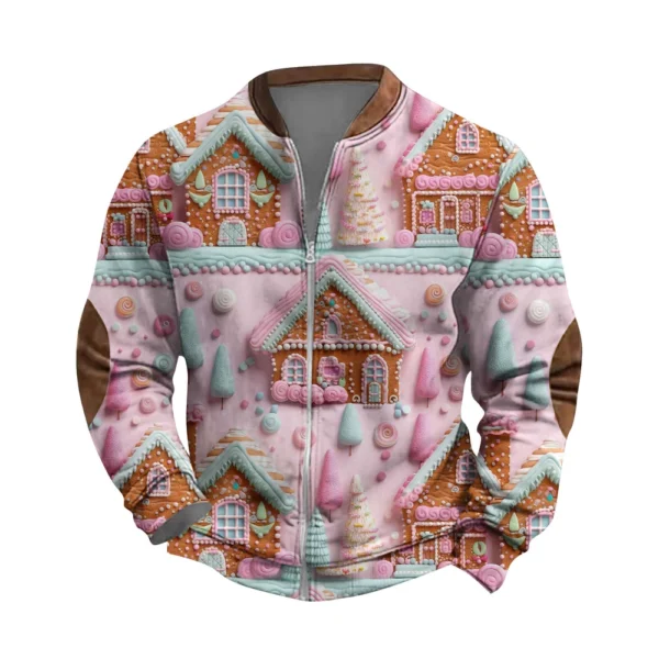 Men'S Retro Casual Sportswear With Open Zipper Sweatshirt Jacket - Image 5
