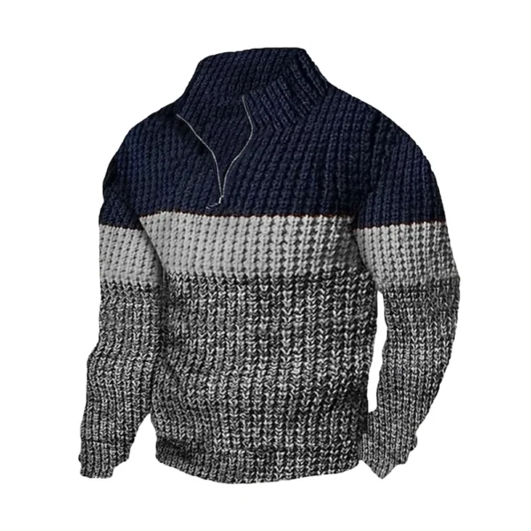 Men's Sweater, Men's Casual Knitted Pullover, Loose Fit, Long Sleeved - Image 3