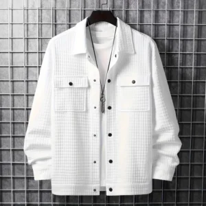 Men's casual jacquard loose coat shirt