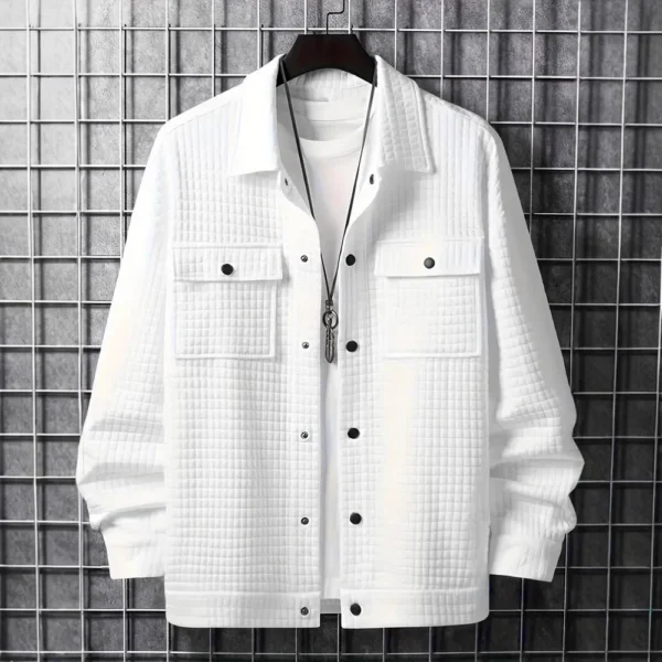Men's casual jacquard loose coat shirt