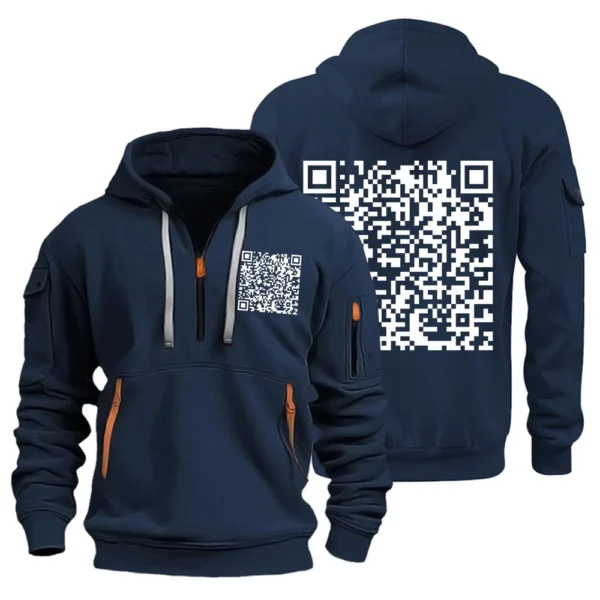 Men's Printed Sweatshirt Hoodie Zipper Arm Pocket Cardigan Men's Sports Large - Image 26