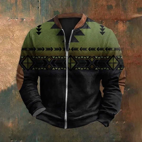 Men'S Retro Casual Sportswear With Open Zipper Sweatshirt Jacket - Image 22
