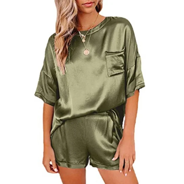 Set Solid Color Short Sleeve Short T-Shirt Pants Loose Casual Set - Image 17
