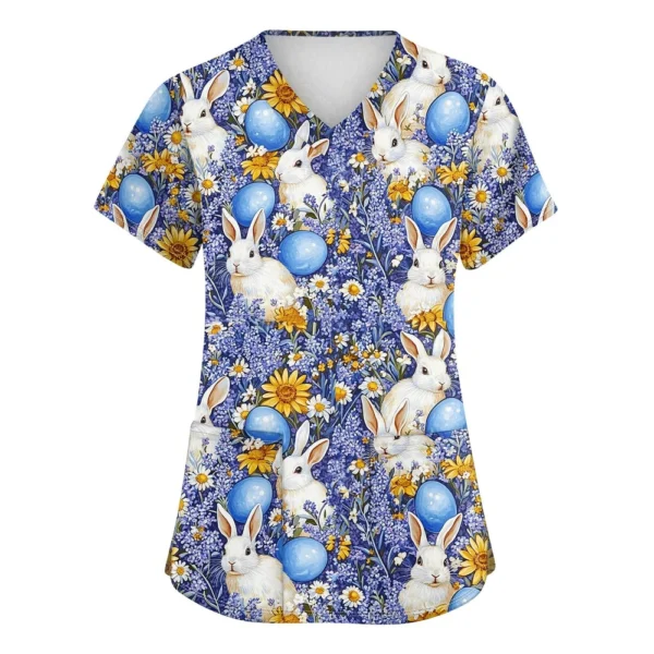 Women's Daily Fashion Casual Short Sleeved Round Neck Printed Loose T-Shirt - Image 35