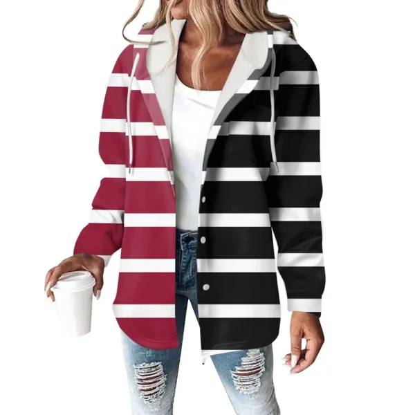 Women's Coat Casual And Fashionable Composite Thick And Warm Printed Hooded - Image 12