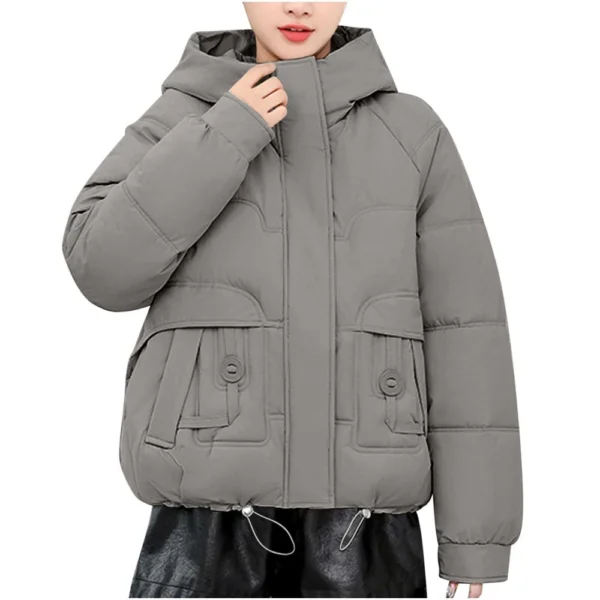 Winter Thickened Cotton-padded Jacket For Age Reduction, Largecollar, Hooded - Image 17