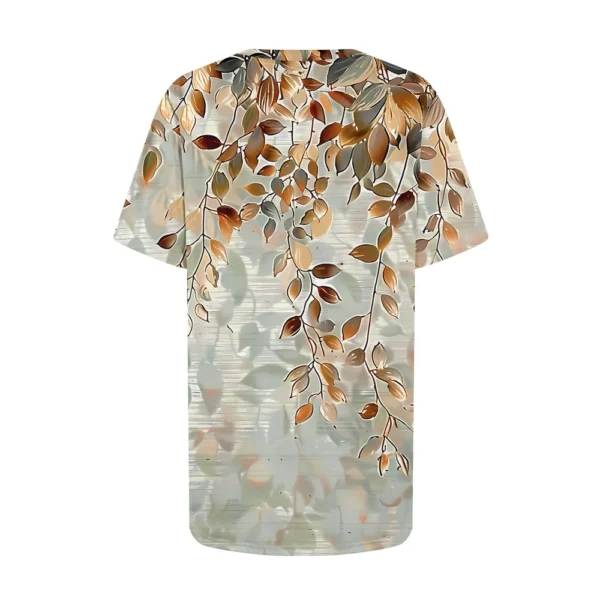 Women's Casual Fashion Printed Loose Daily Round Neck Short Sleeved T-Shirt - Image 12