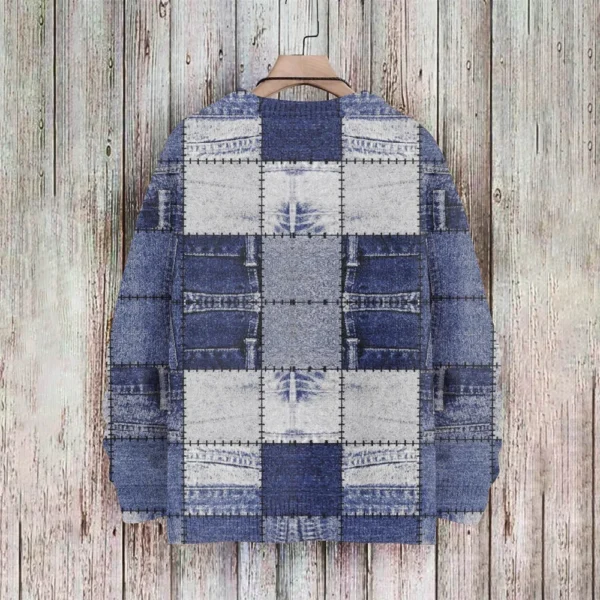 Men'S Printed Synthetic Sweater Round Neck Sportswear Loose Long Sleeved Top - Image 10