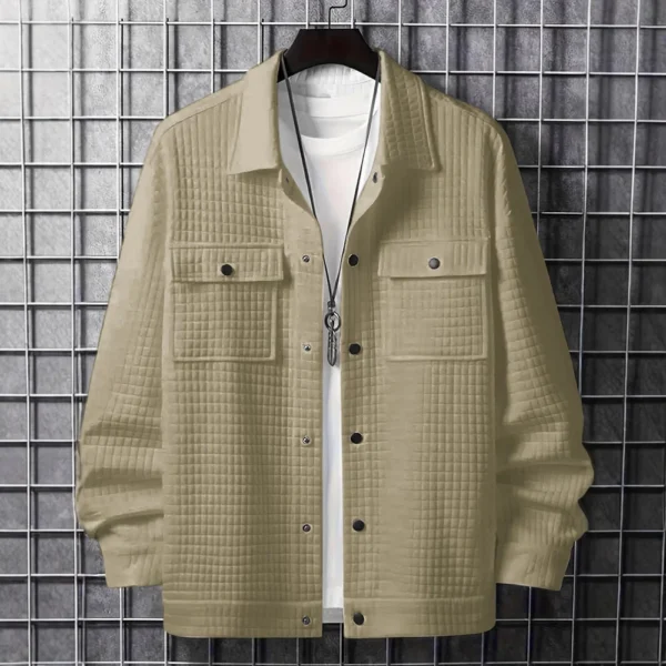 Men's casual jacquard loose coat shirt - Image 2