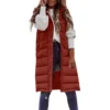 Women's Fashion Solid Color Hooded Single-Breasted Mid-Length Cotton Vest Slim - Image 28