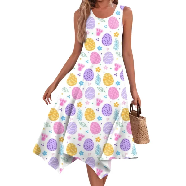Women's Easter Sundresses Casual Printed Dresses Fashion Summer Loose Dress - Image 20