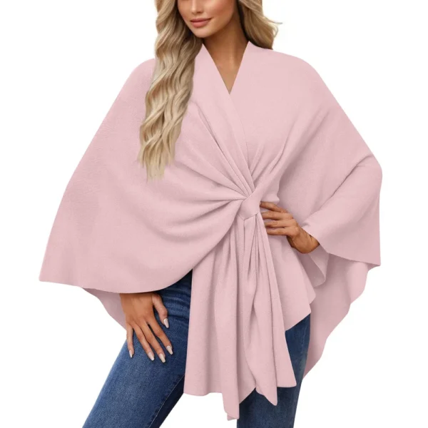 Women's Elegant Shawl Wraps Soft Open Front Sweater For Spring Fall Winter - Image 3
