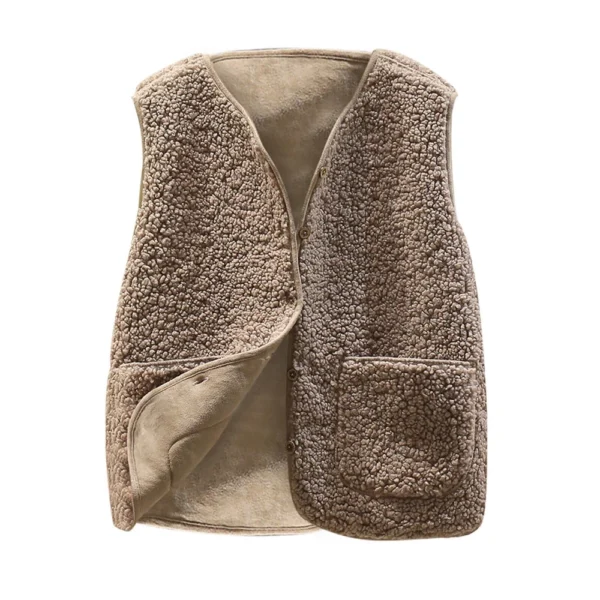 Women's Fashion Casual Loose Lamb Wool Female Short   Winter  Vest - Image 17
