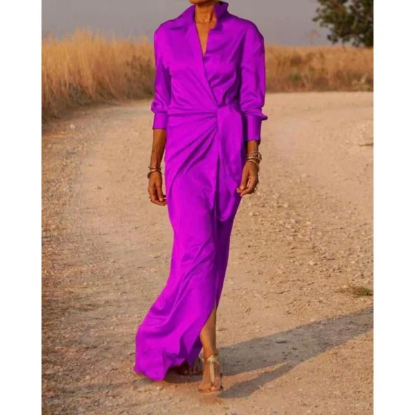 Women's high-waisted split-ended floor mopping long-sleeved clothes - Image 9