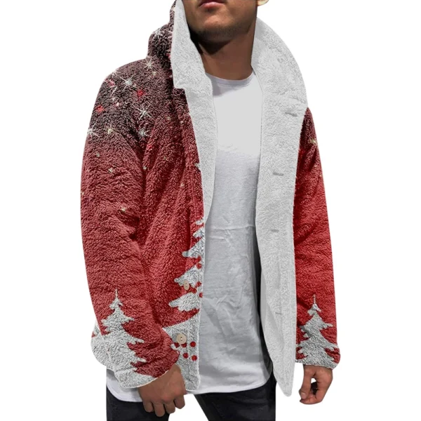 Men'S Winter Zipper Hooded Fleece Sweatshirt With Patch Pocket Casual Jacket - Image 20