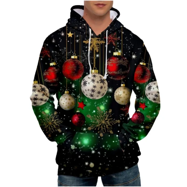 Men's Loose Printed Hooded Sweatshirt Men's Casual Fashion Sports Sweatshirt - Image 16