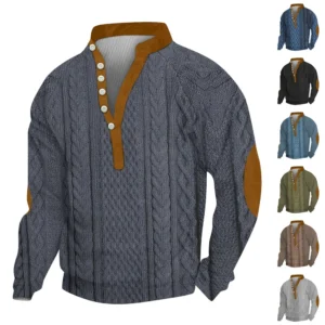 Men's Corduroy Cardigan 6-button Long-sleeved Sweatshirt