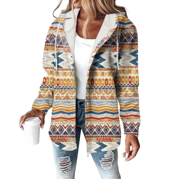 Women's Coat Casual And Fashionable Composite Thick And Warm Printed Hooded - Image 3