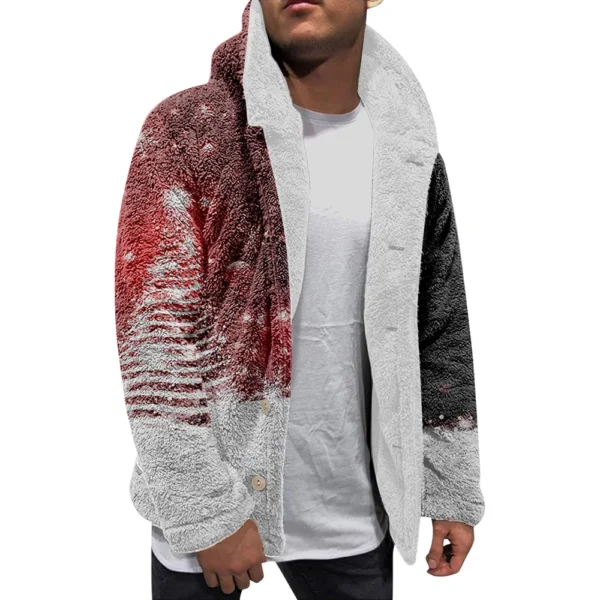 Men'S Winter Zipper Hooded Fleece Sweatshirt With Patch Pocket Casual Jacket - Image 11