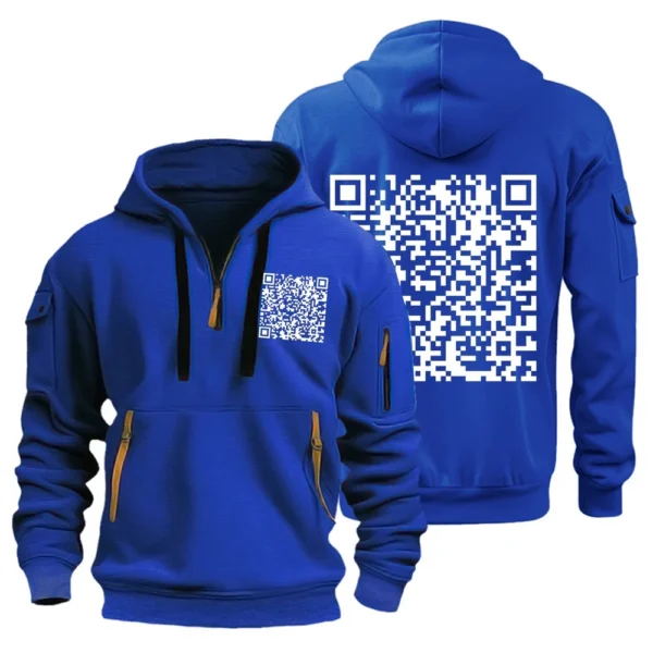 Men's Printed Sweatshirt Hoodie Zipper Arm Pocket Cardigan Men's Sports Large - Image 29