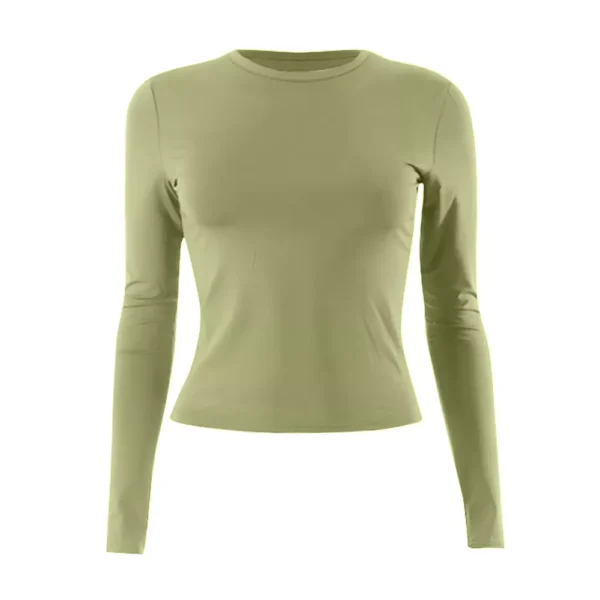 Women's Basic Long Sleeve Tops Slim Fit Stretchy Crew Neck T-Shirt Plain US - Image 6