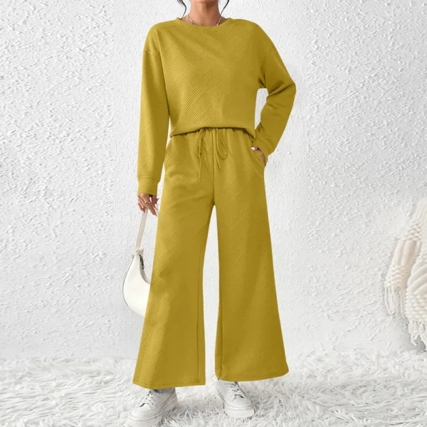 Women's Solid Color Temperament Casual Loose Textured Drawstring Elastic Waist - Image 40