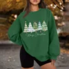 Women's Casual Fashion Long Sleeve Christmas Print Round Neck Sweatshirt Top - Image 24
