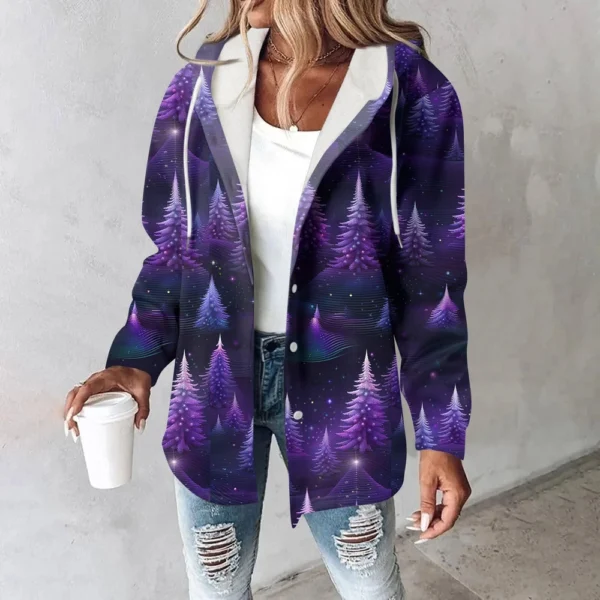 Women's Coat Casual And Fashionable Composite Thick And Warm Printed Hooded - Image 29