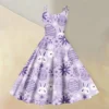 Women's  Casual Fashion Flower Print Sexy Off Shoulder Punk Retro Skirt - Image 19