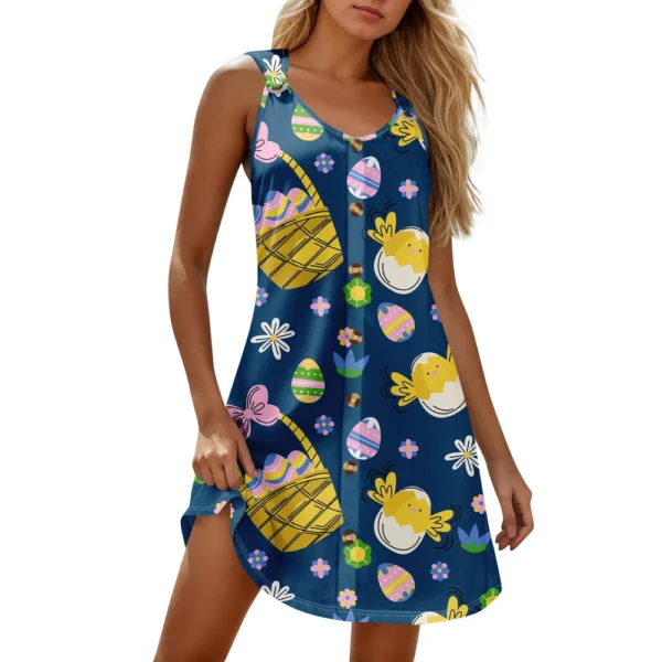 Women's Dresses Fashion Easter Summer Loose Casual Sundresses Printed Dress - Image 20