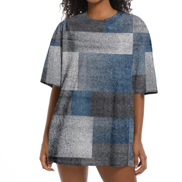 Shirt For Women's Fashion Casual Falling Shoulder Sleeves Round Neck Short - Image 32
